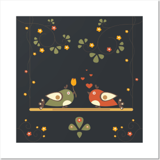 Romantic Birds Posters and Art